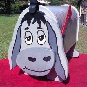 NEW Donkey Mailbox Wooden Mule Postal Mail Box